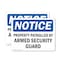 Signmission Property Patrolled By Armed Security Guard OSHA Notice Sign, Plastic, 24in W x 18in L, 2PK OS-2PACK-NS-P-1824-L-16436 - alternate 1